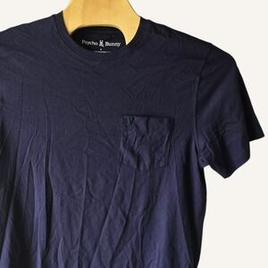 Psycho Bunny Mens Navy Blue Pima Cotton Pocket T Shirt Size 6